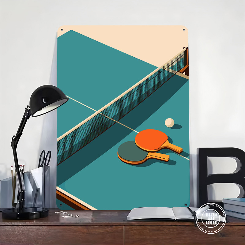Affiche Métallique 3D Texturée - Table Tennis Illustration avis et prix