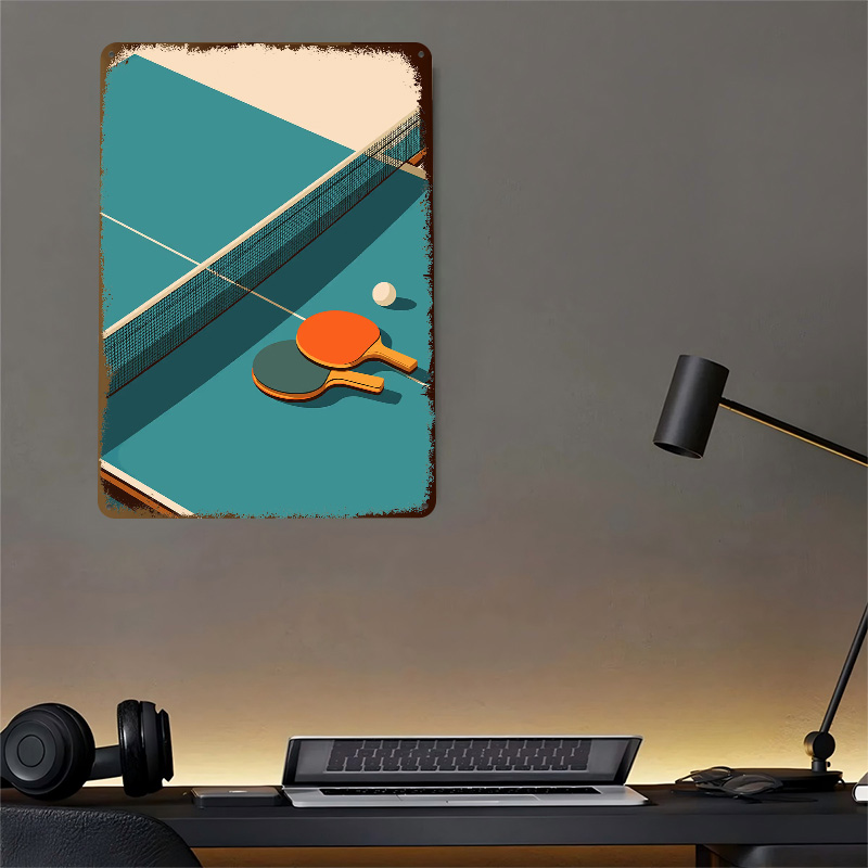 Affiche Métallique 3D Texturée - Table Tennis Illustration avis et prix